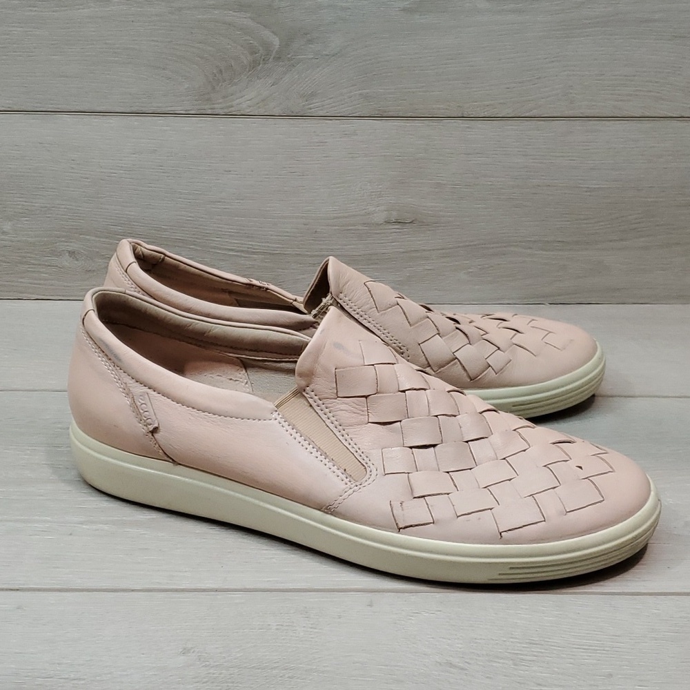 Ecco Womens Comfort Leather Loafer slide slip on shoes sz 42/11 Extra Wide